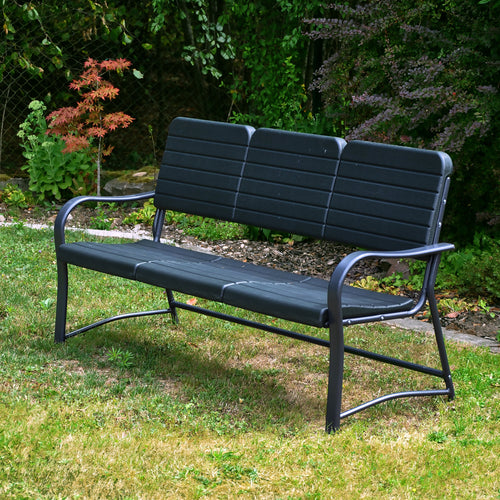 Plastic reinforced with steel indoor outdoor bench 3-man Carrington