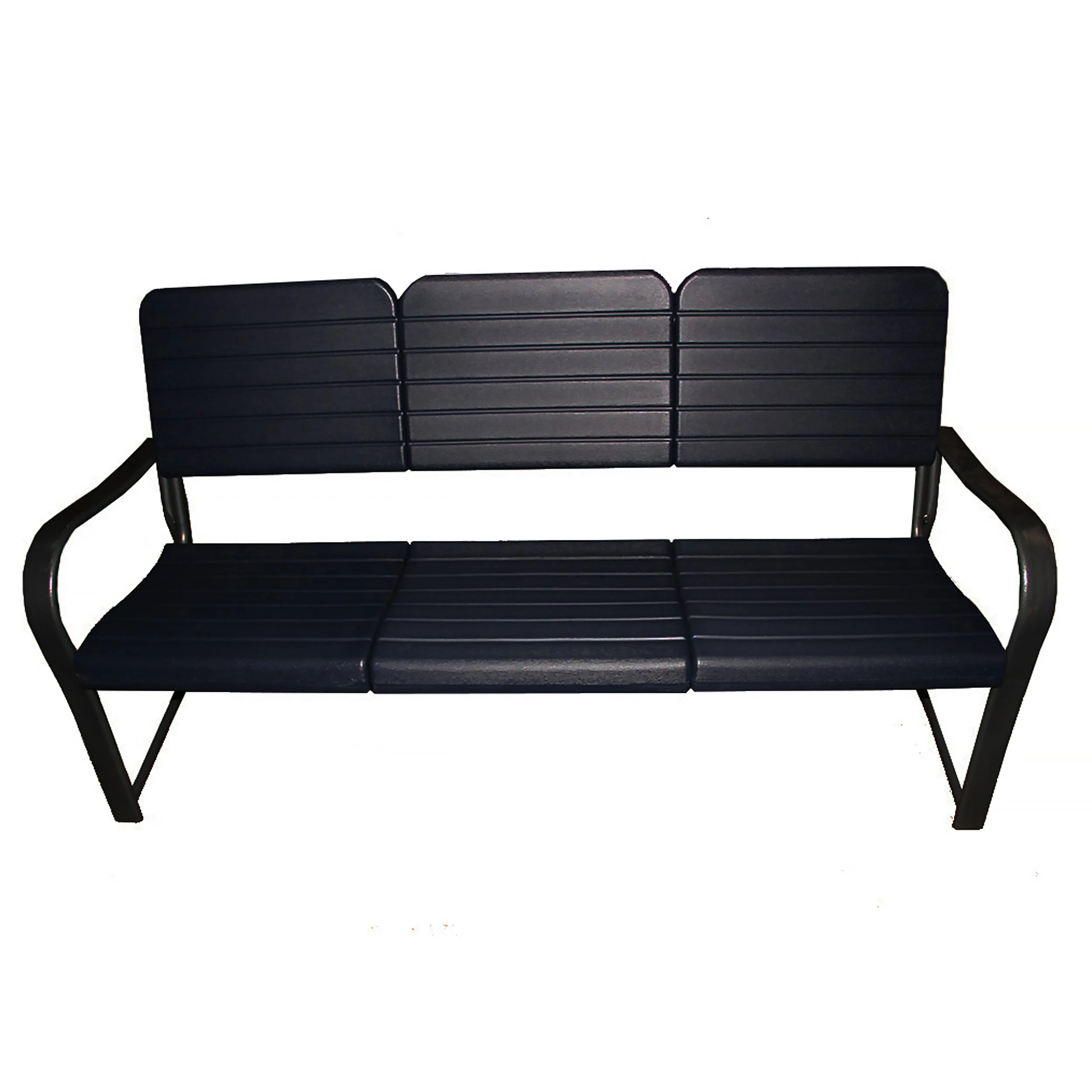 Plastic reinforced with steel indoor outdoor bench 3-man Carrington