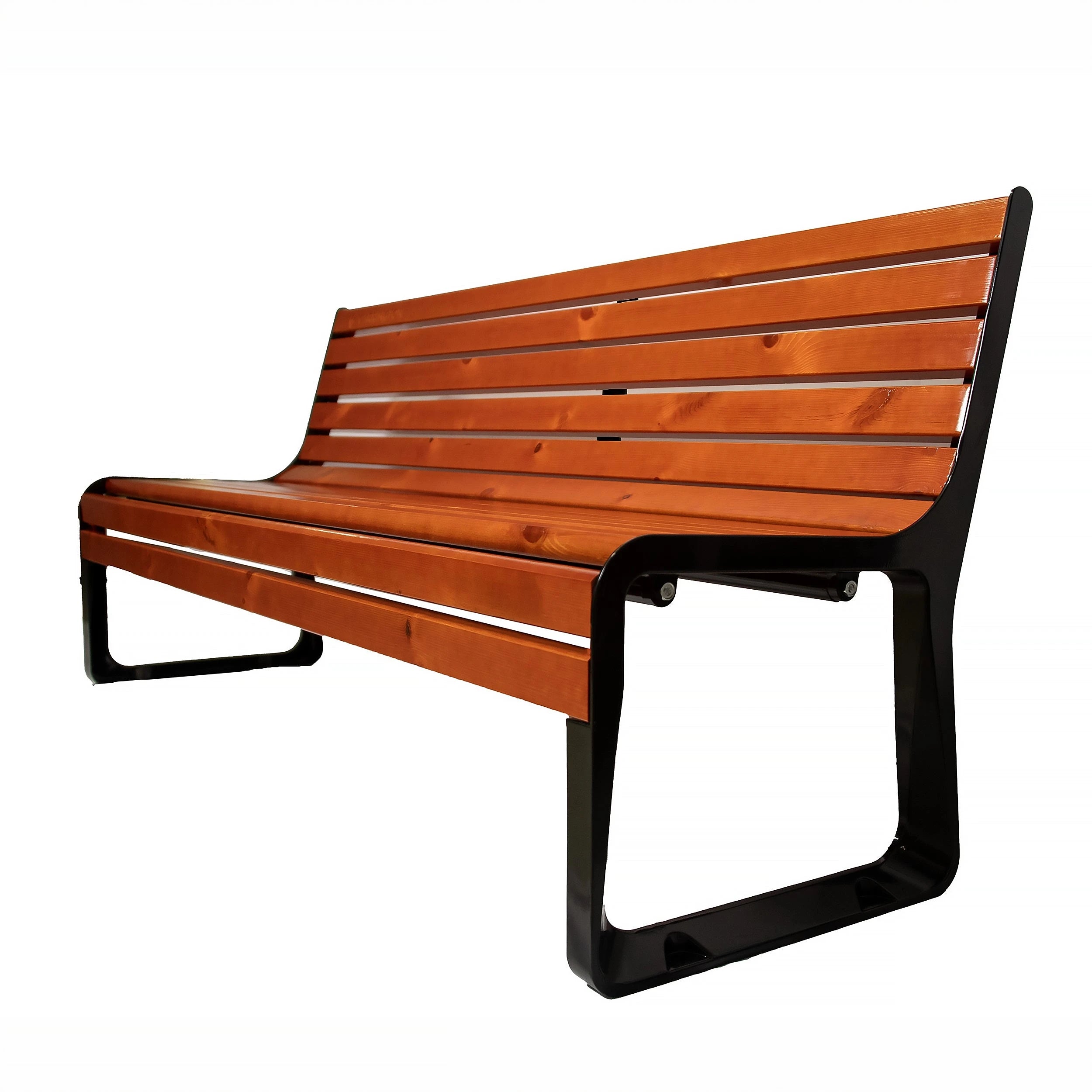 Premium wooden tennis bench with backrest - 196 cm Carrington