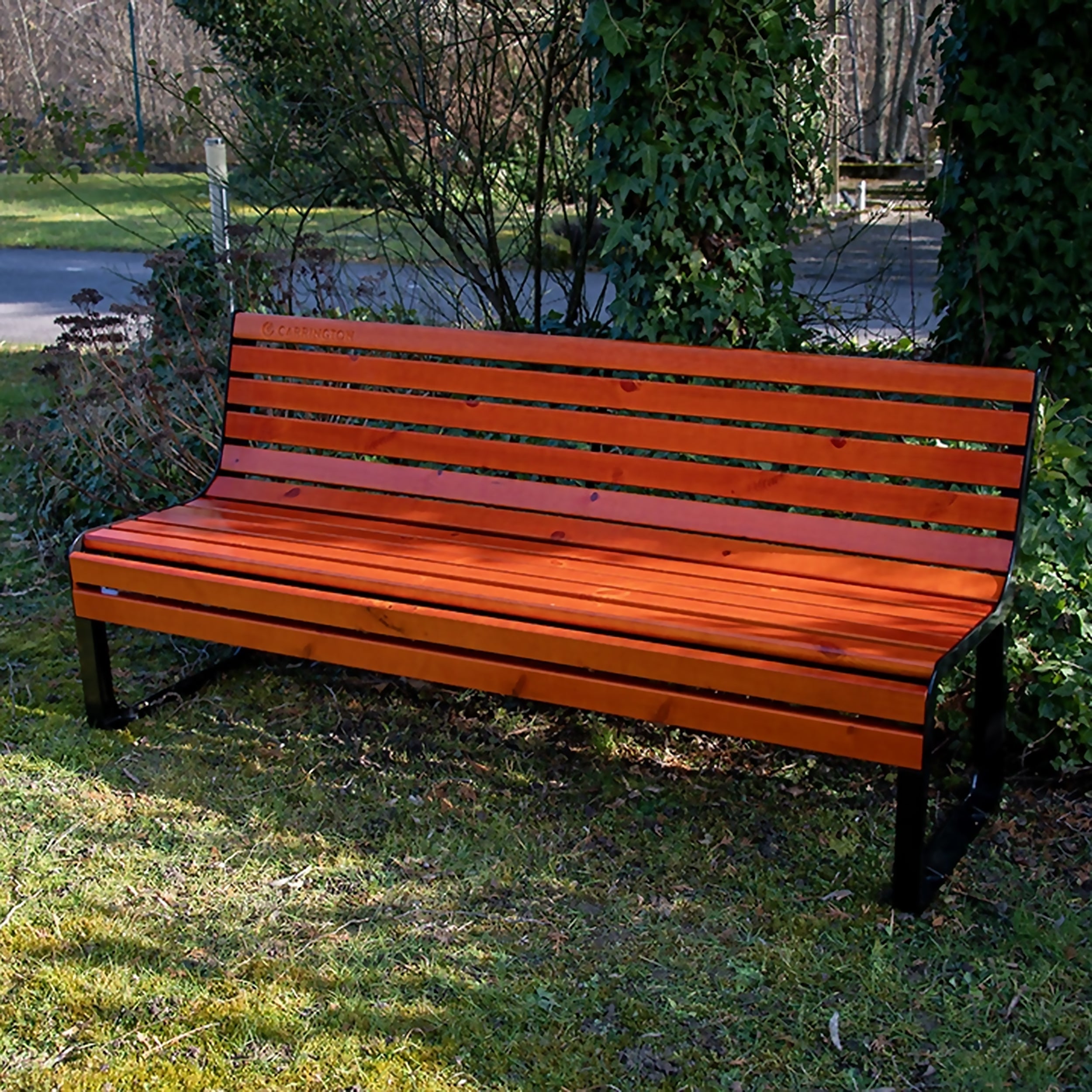 Premium wooden tennis bench with backrest - 196 cm Carrington