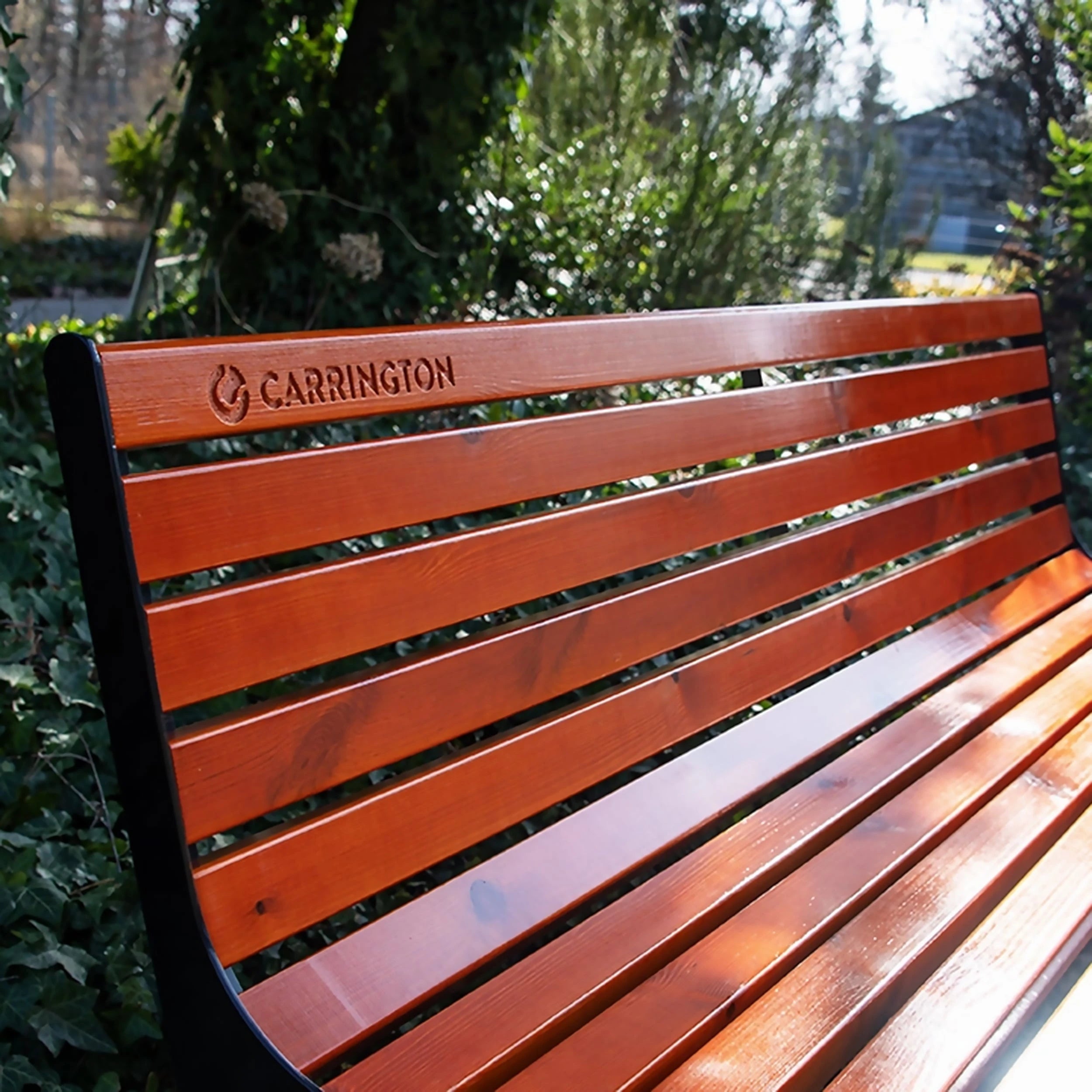 Premium wooden tennis bench with backrest - 196 cm Carrington