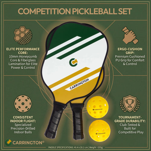 Pickleball - Fiber Paddle-Racket and Ball Carrington