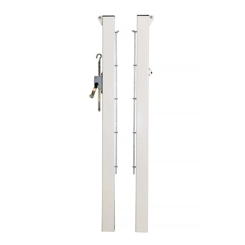 Pair of square tennis posts with steel sheaths - 80mm x 80mm Carrington