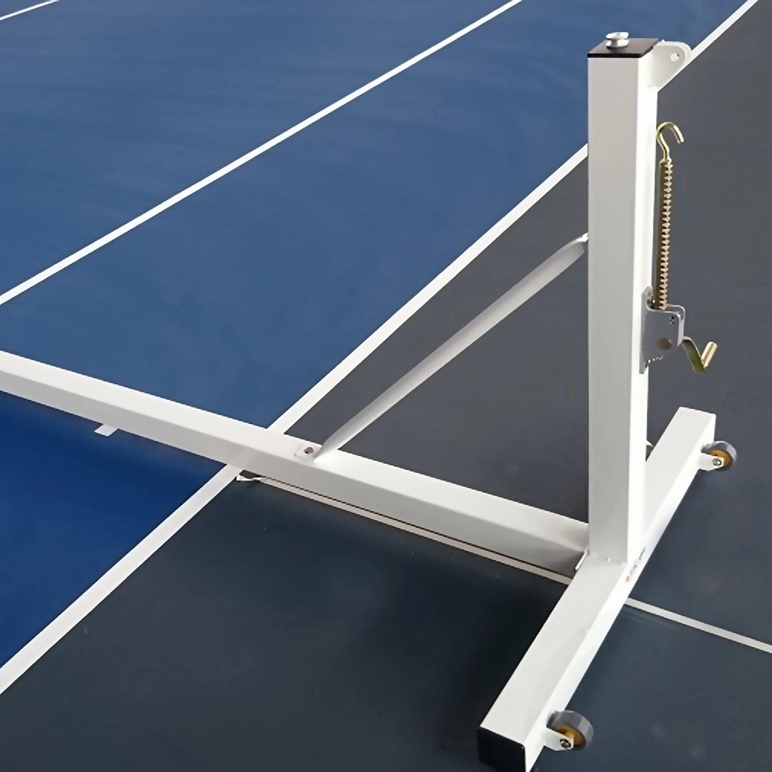 Transportable galvanized steel tennis posts - 80 mm x 80 mm Carrington