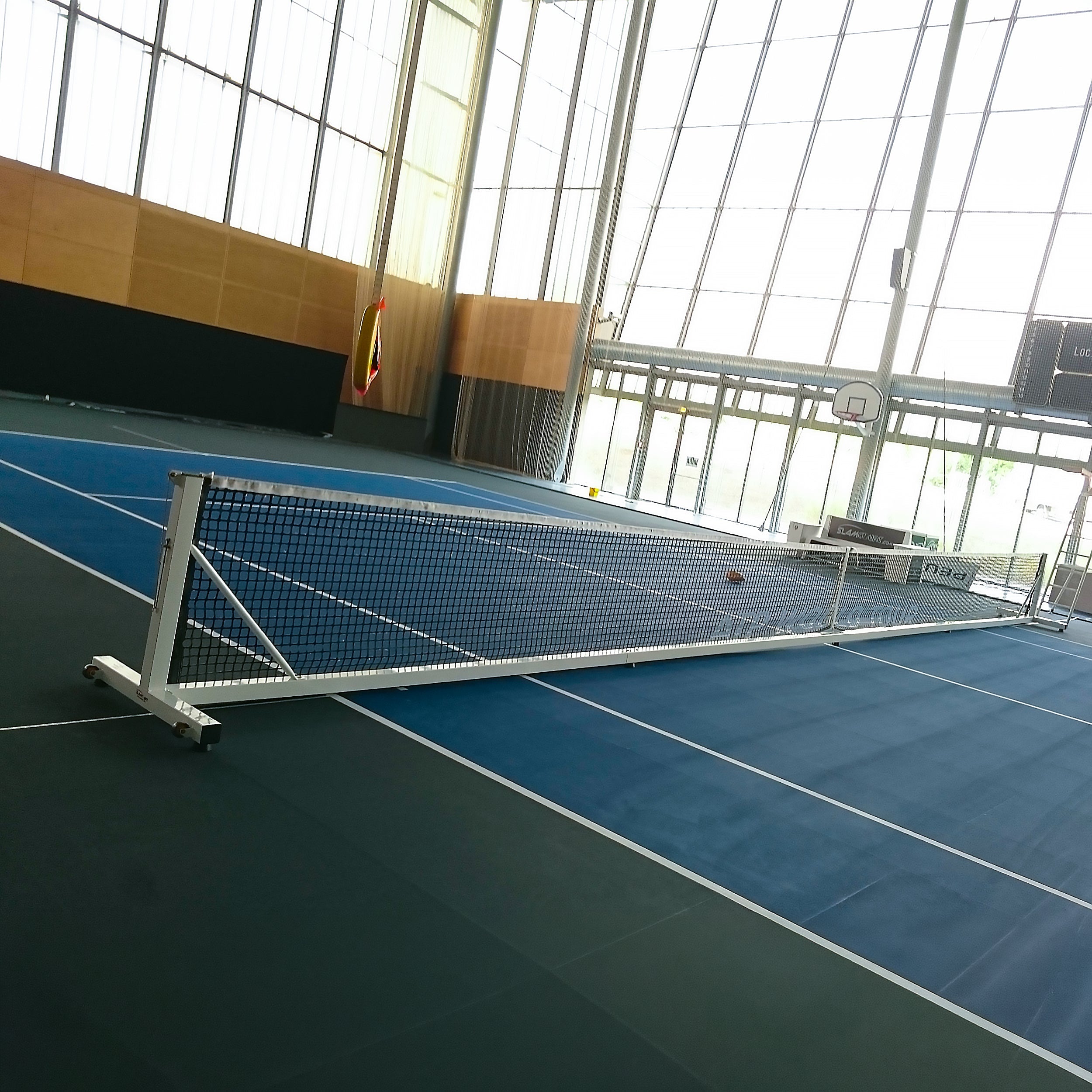 Transportable galvanized steel tennis posts - 80 mm x 80 mm Carrington