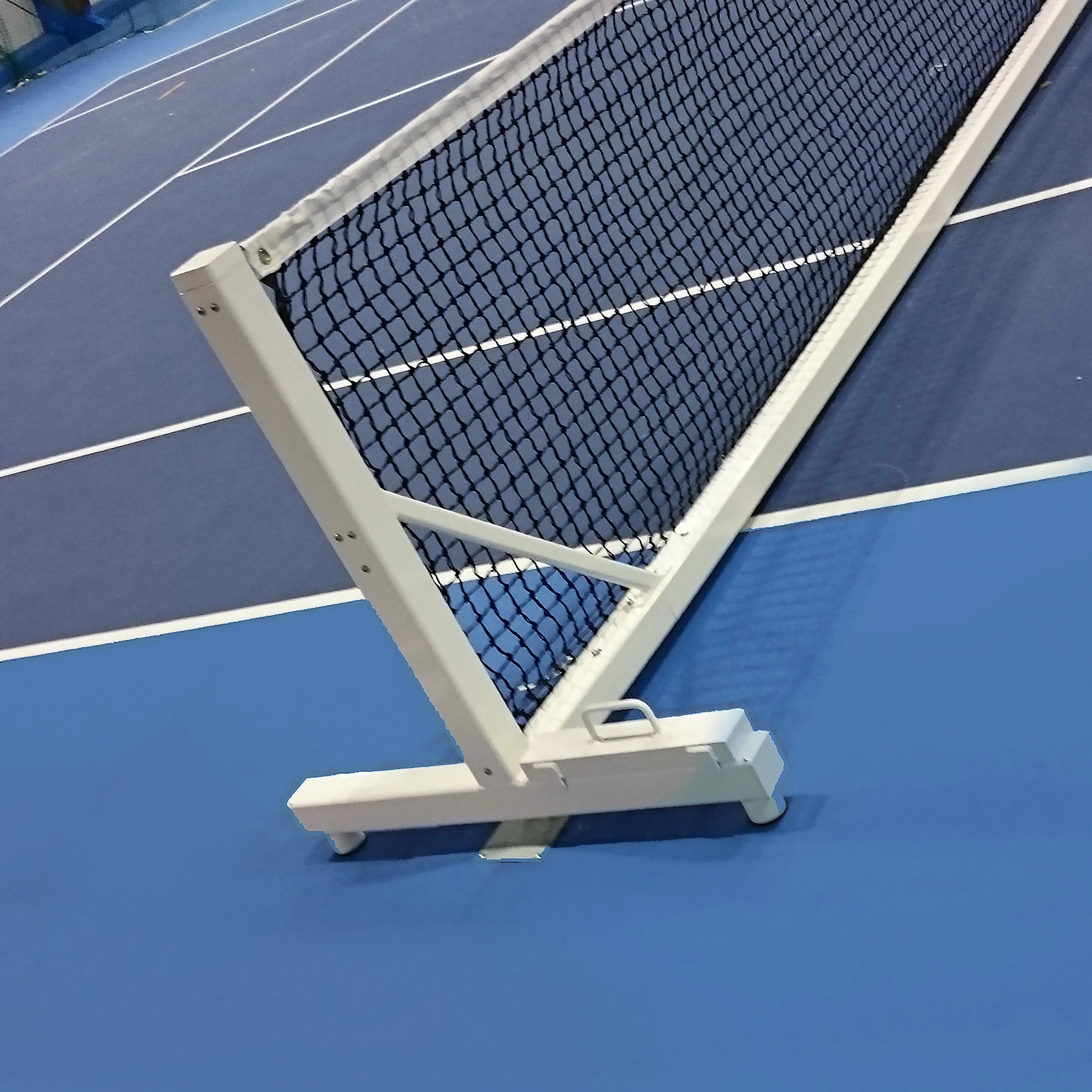 Transportable galvanized steel tennis posts - 80 mm x 80 mm Carrington