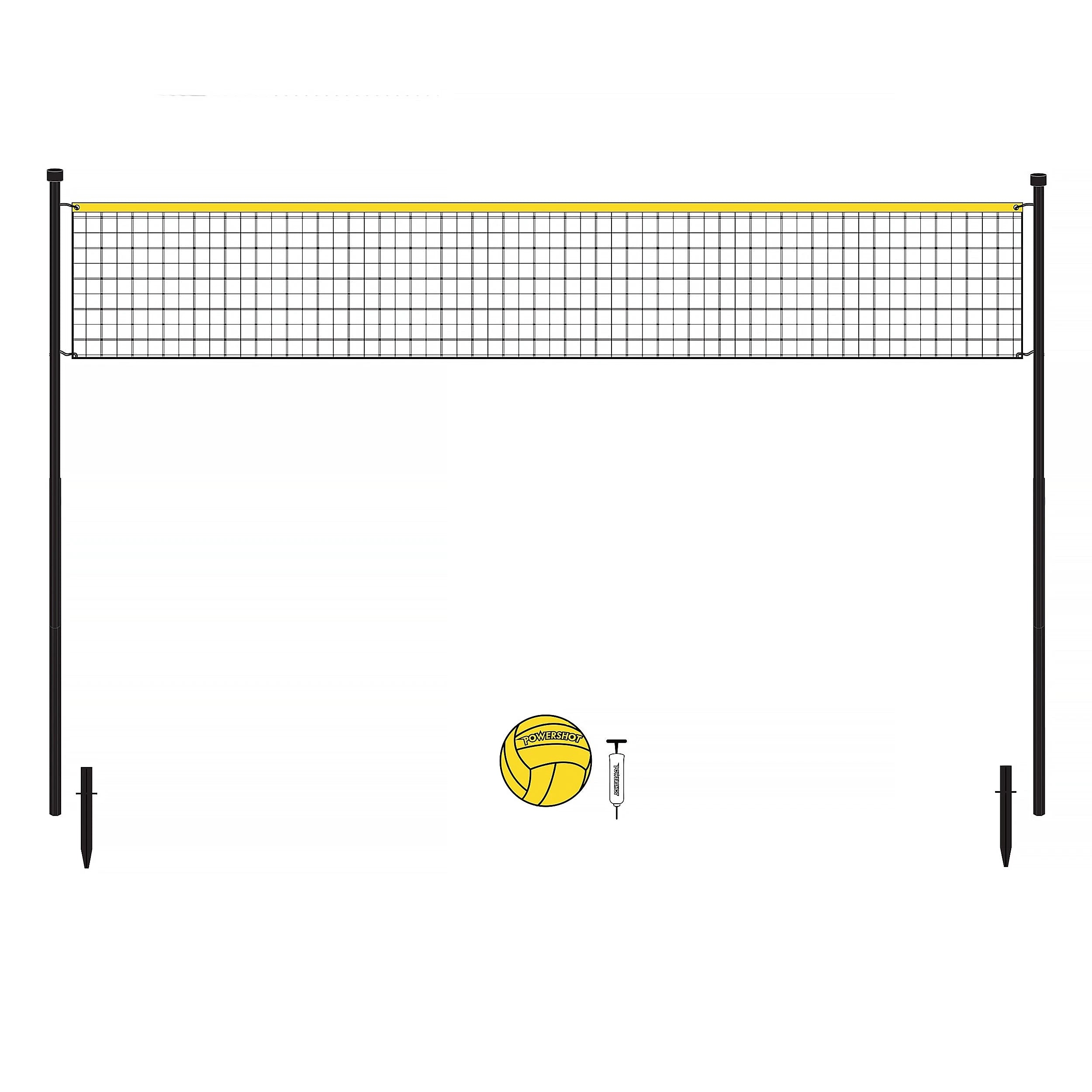 Set de voleibol 6m - Con postes, red, balón y bomba