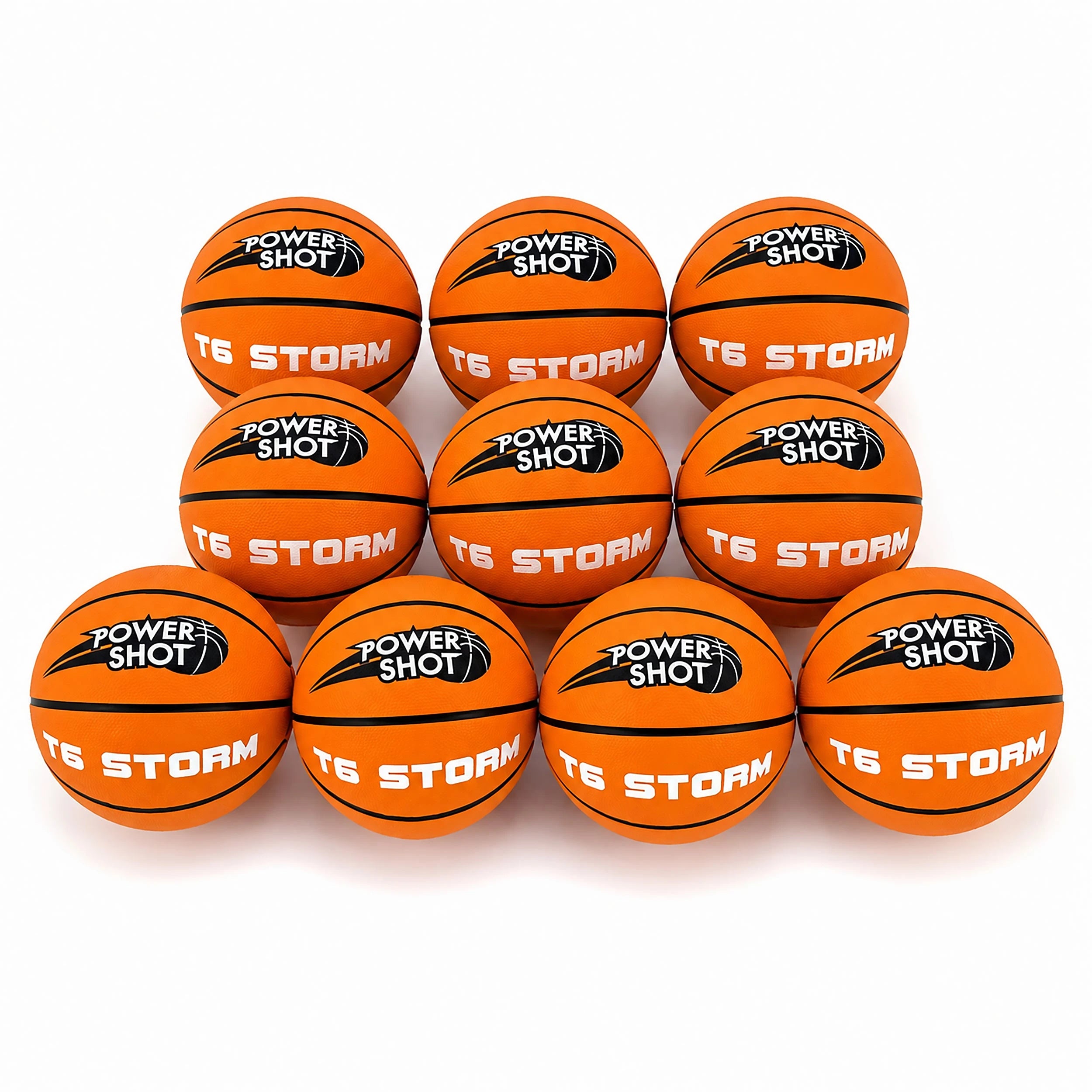Lote de 10 balones de baloncesto Storm T6 - Bomba y bolsa GRATIS