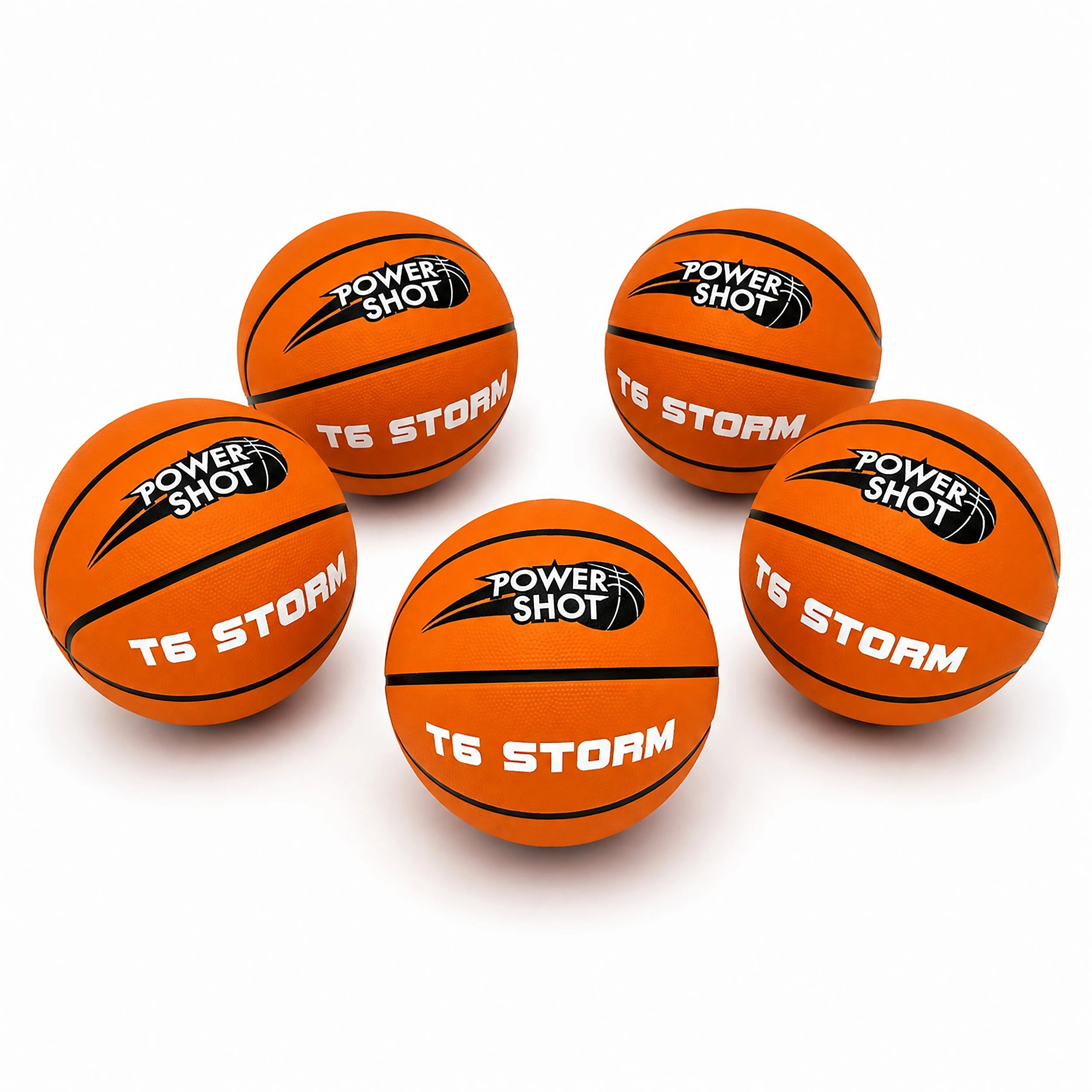 Lot de 5 ballons de basket Storm T6 - Pompe et sac de rangement OFFERTS