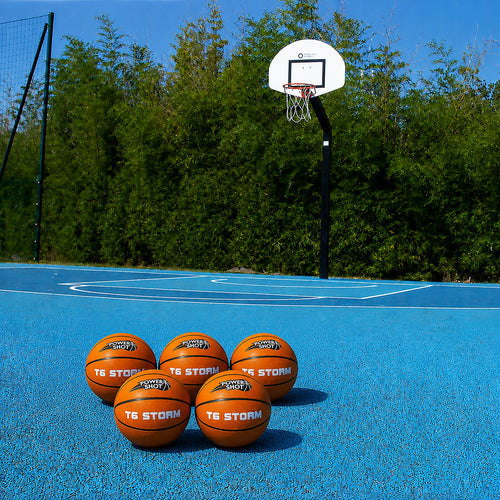 Lot de 5 ballons de basket Storm T6 - Pompe et sac de rangement OFFERTS
