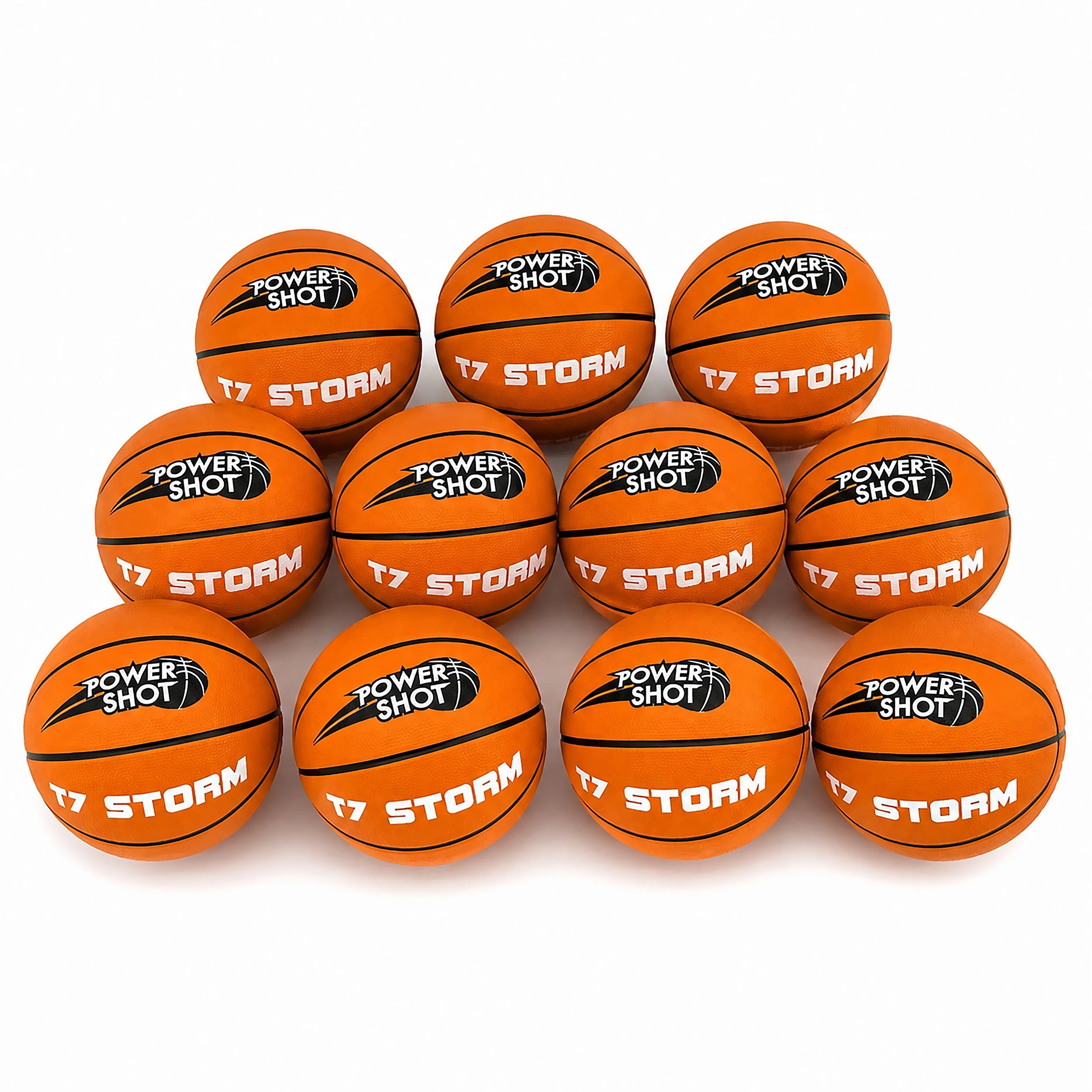 Lote de 10 balones de baloncesto Storm T7 - Bomba y bolsa GRATIS