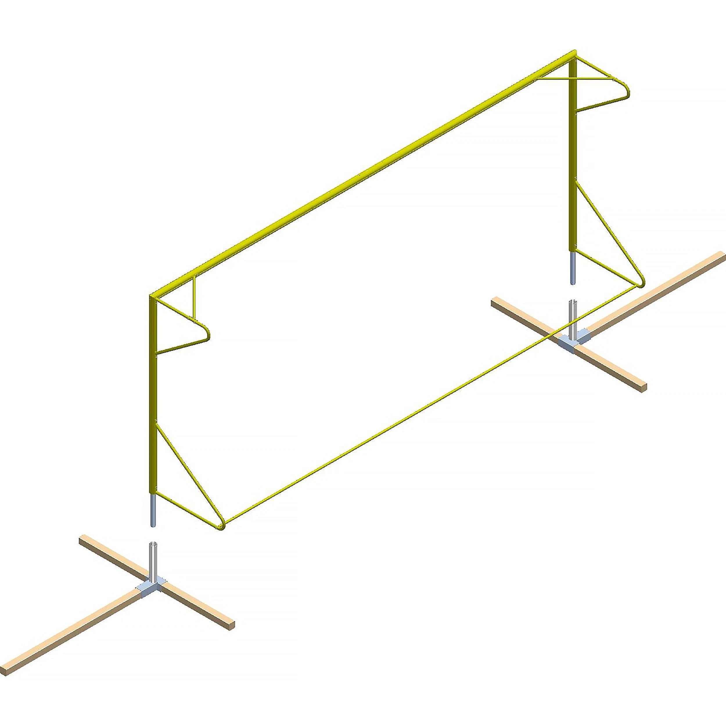 Pair of beach football goals to seal - 5.5m x 2.2m with steel sleeves Powershot