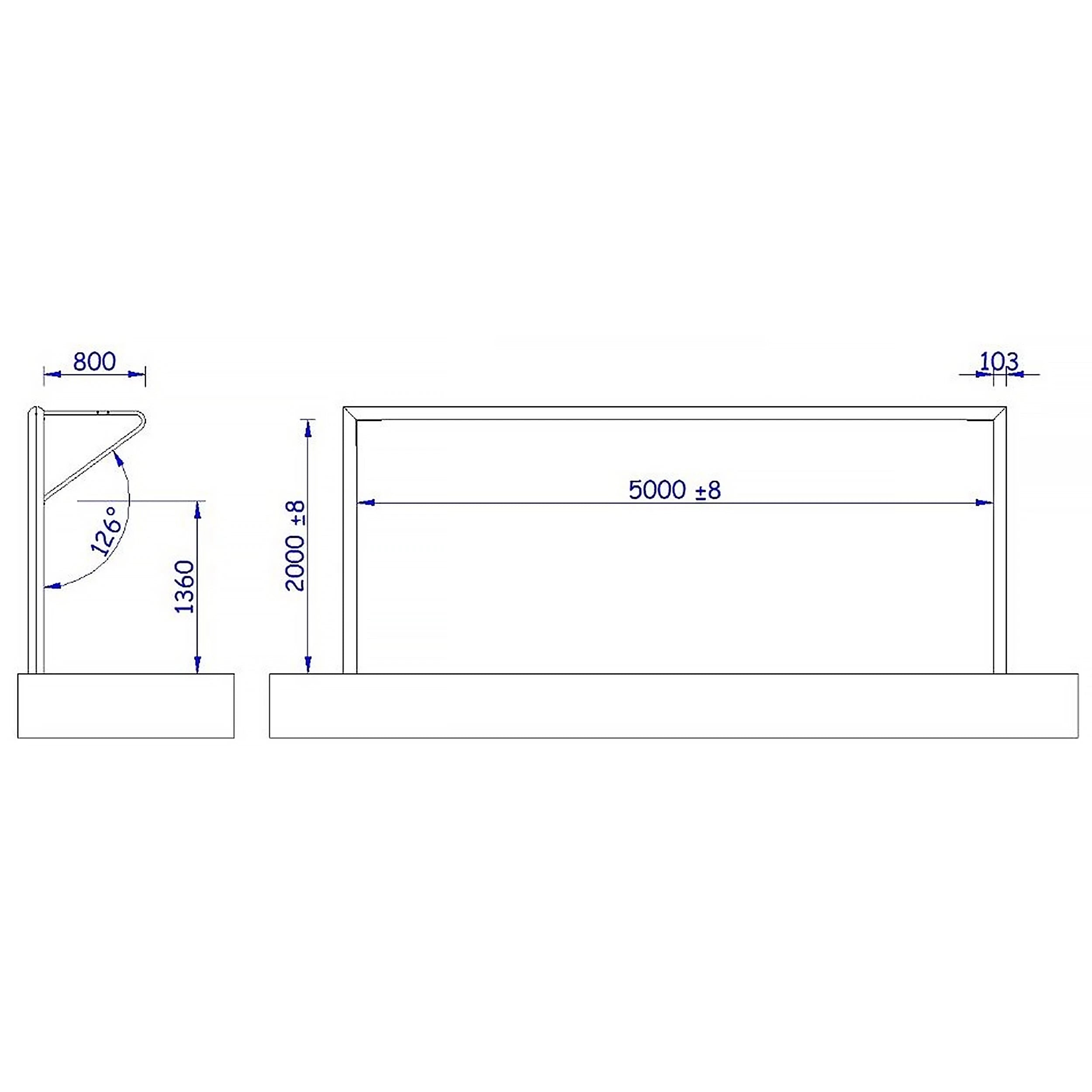 Football Goal 5m x 2m Aluminium - 120mm x 100mm Powershot