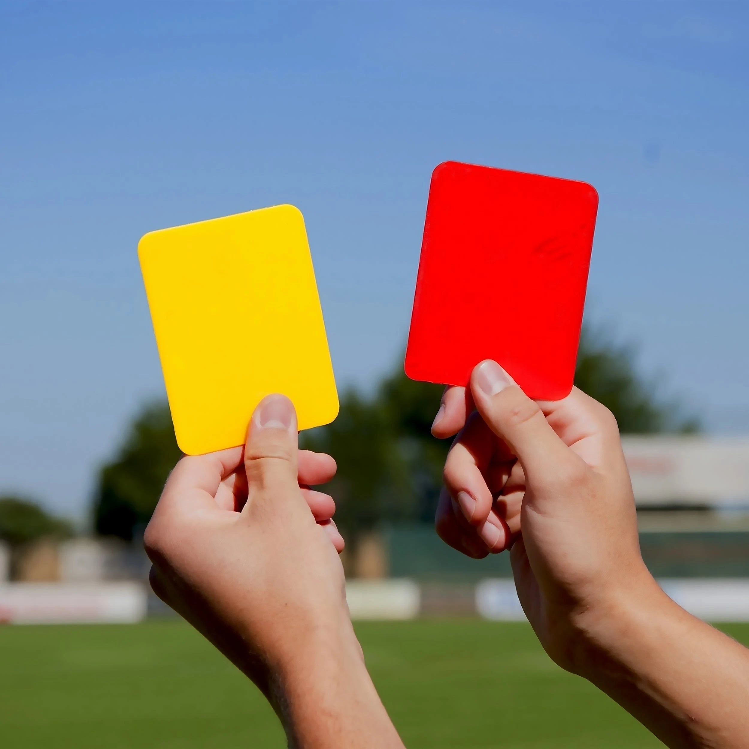 Pair of referee cards yellow and red Powershot