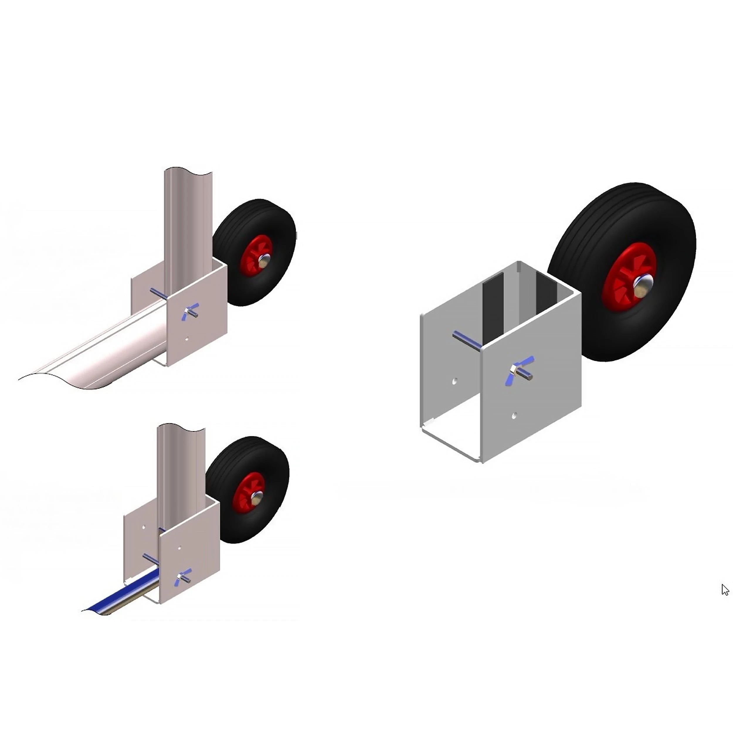 Pair of goal wheels for - 120mm x 100mm posts Powershot