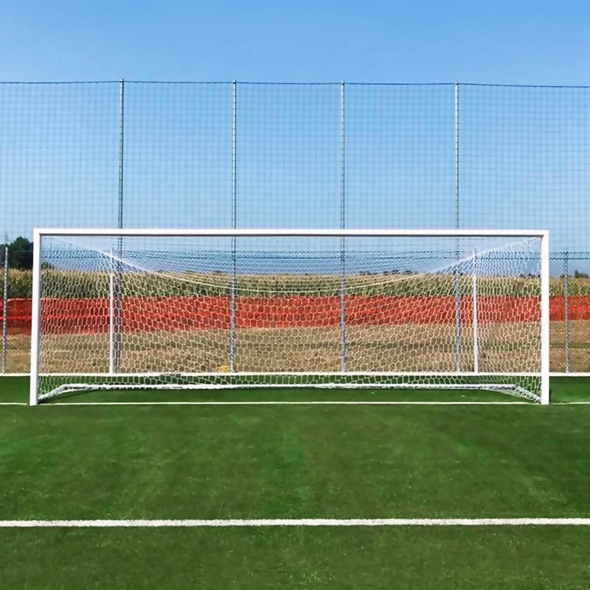 Full-Size Socketed Aluminium Football Goal - 7.32m x 2.44m Powershot