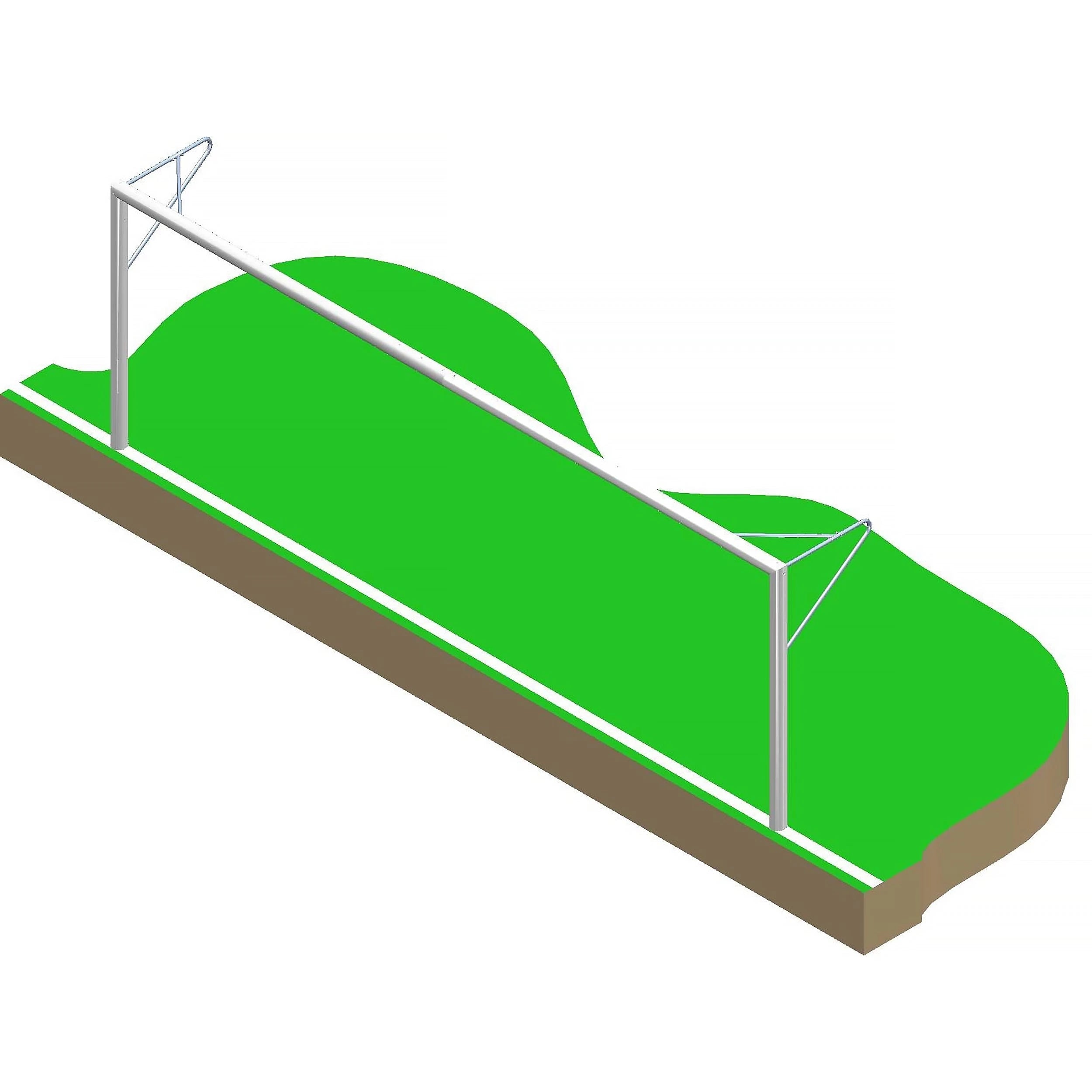 8-a-side football goal aluminium to be sealed - 6m x 2.1m with net and sleeves Powershot