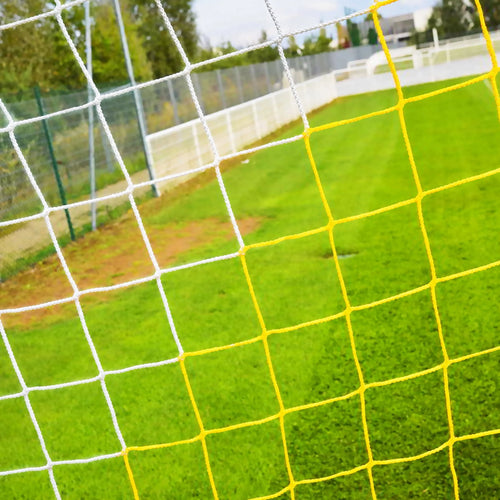 Red para portería de fútbol 2 colores 7,32 x 2,44 x 0,9 x 2m - Blanco/Amarillo