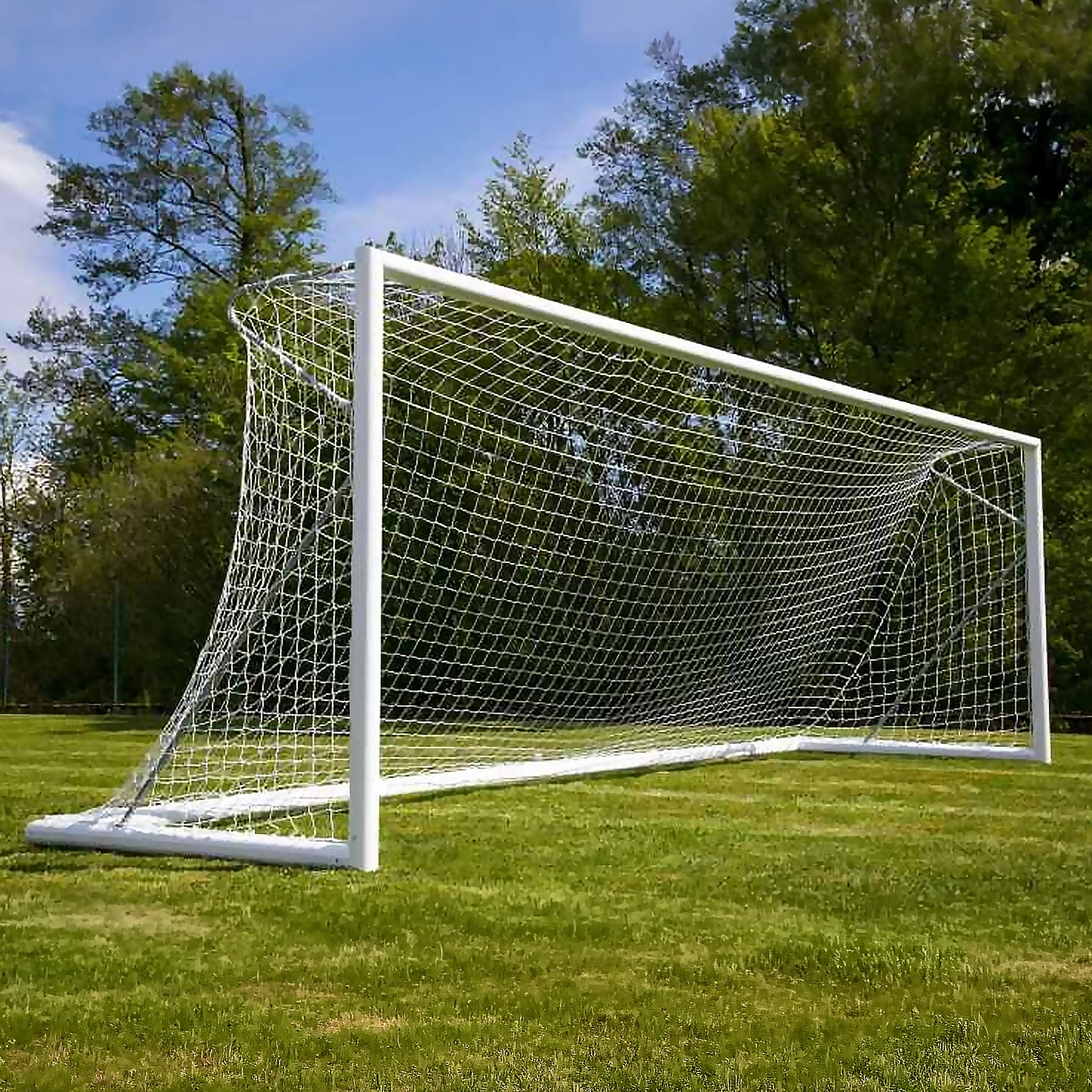 Football net white - 7.32m x 2.44m x 0.8m x 1.5m - 4mm Powershot