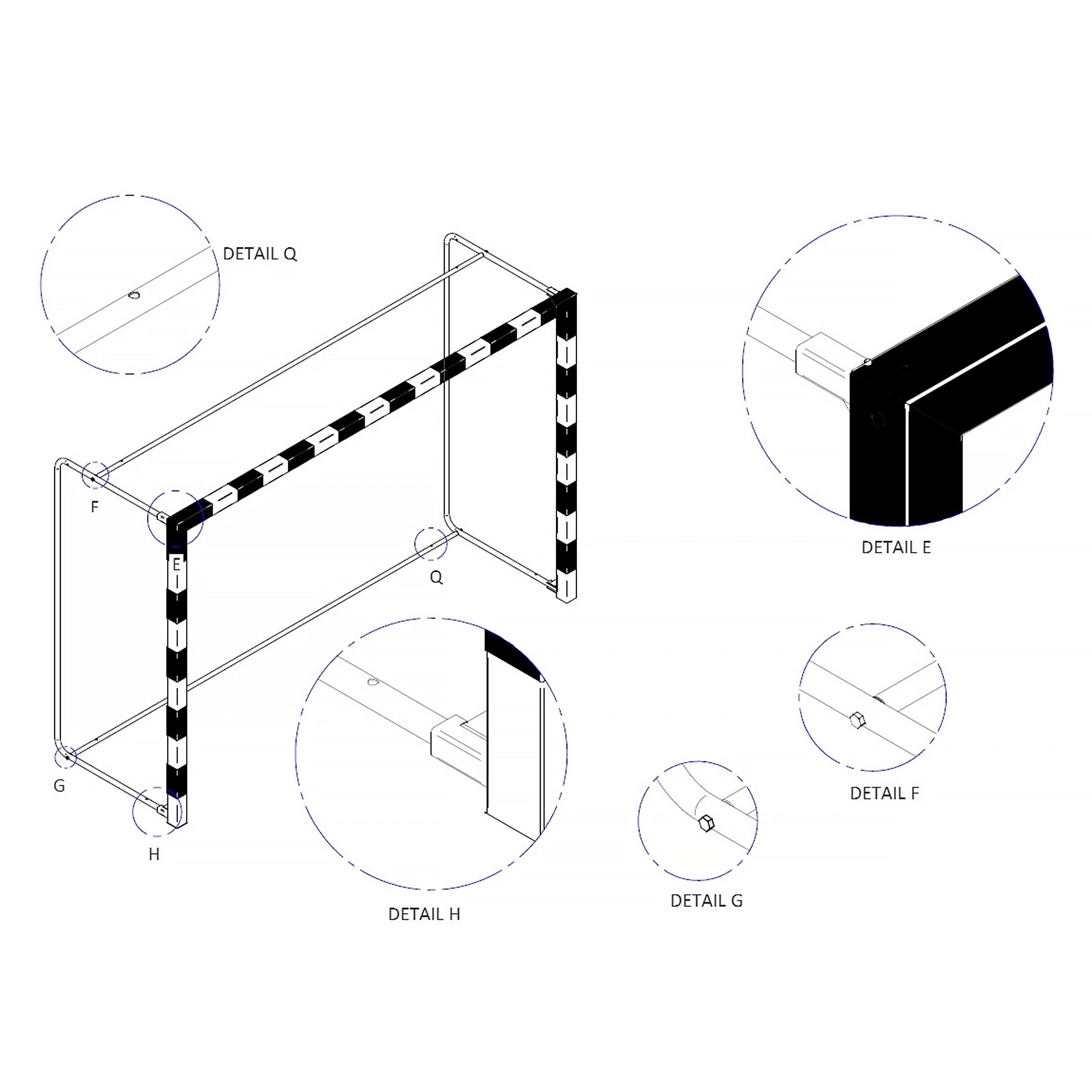 Porteria plegable de Balonmano - Transportable Aluminio