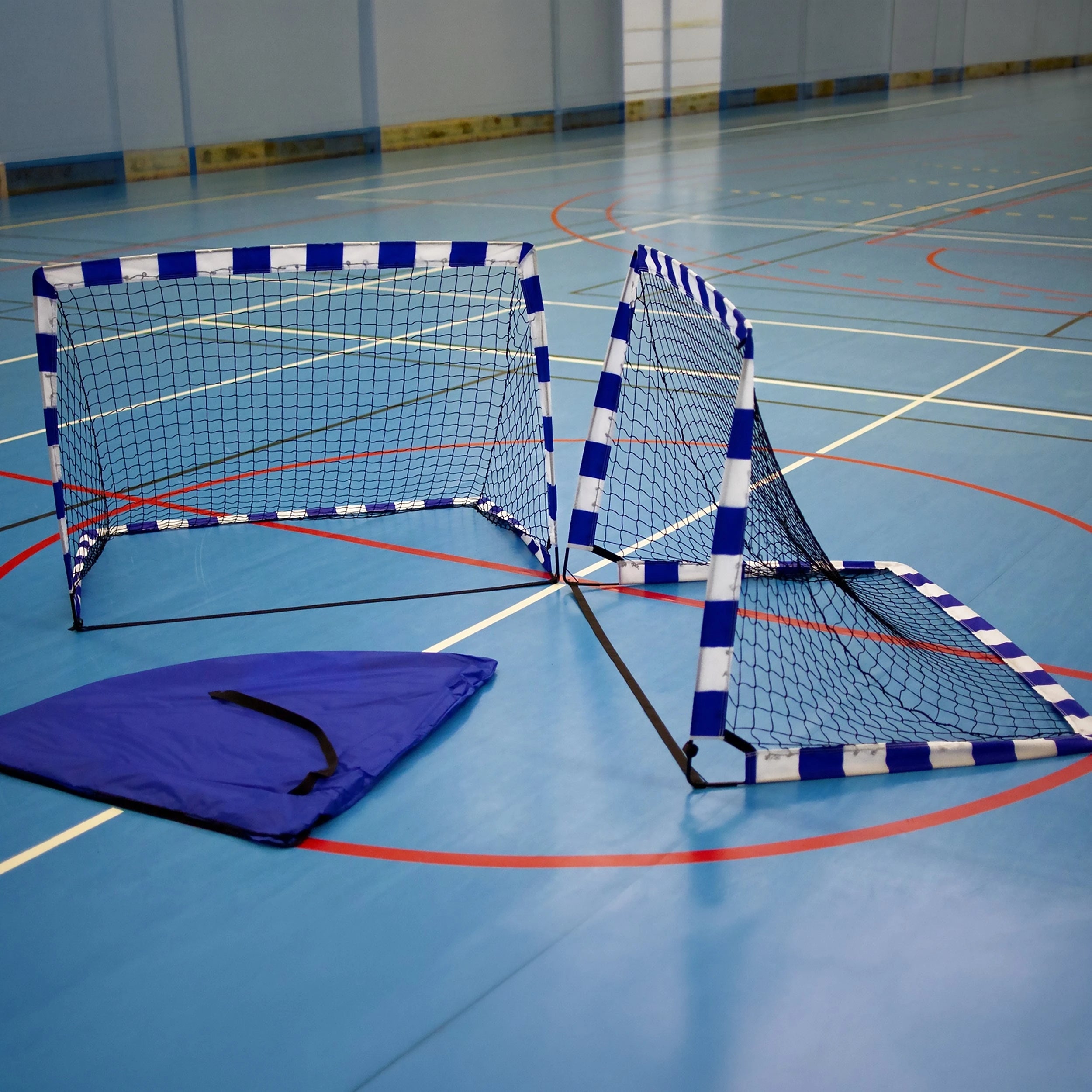 Par porterías balonmano desplegables POP UP 1,8 x 1,2m