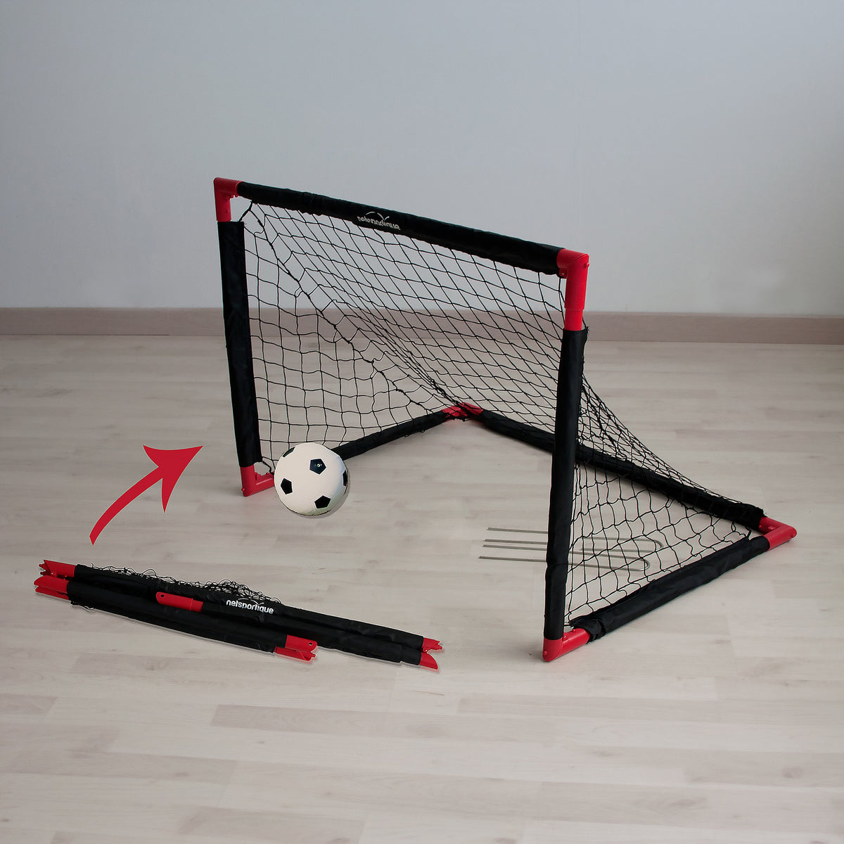 Foldable football goal - 90cm x 60cm - free ball Netsportique