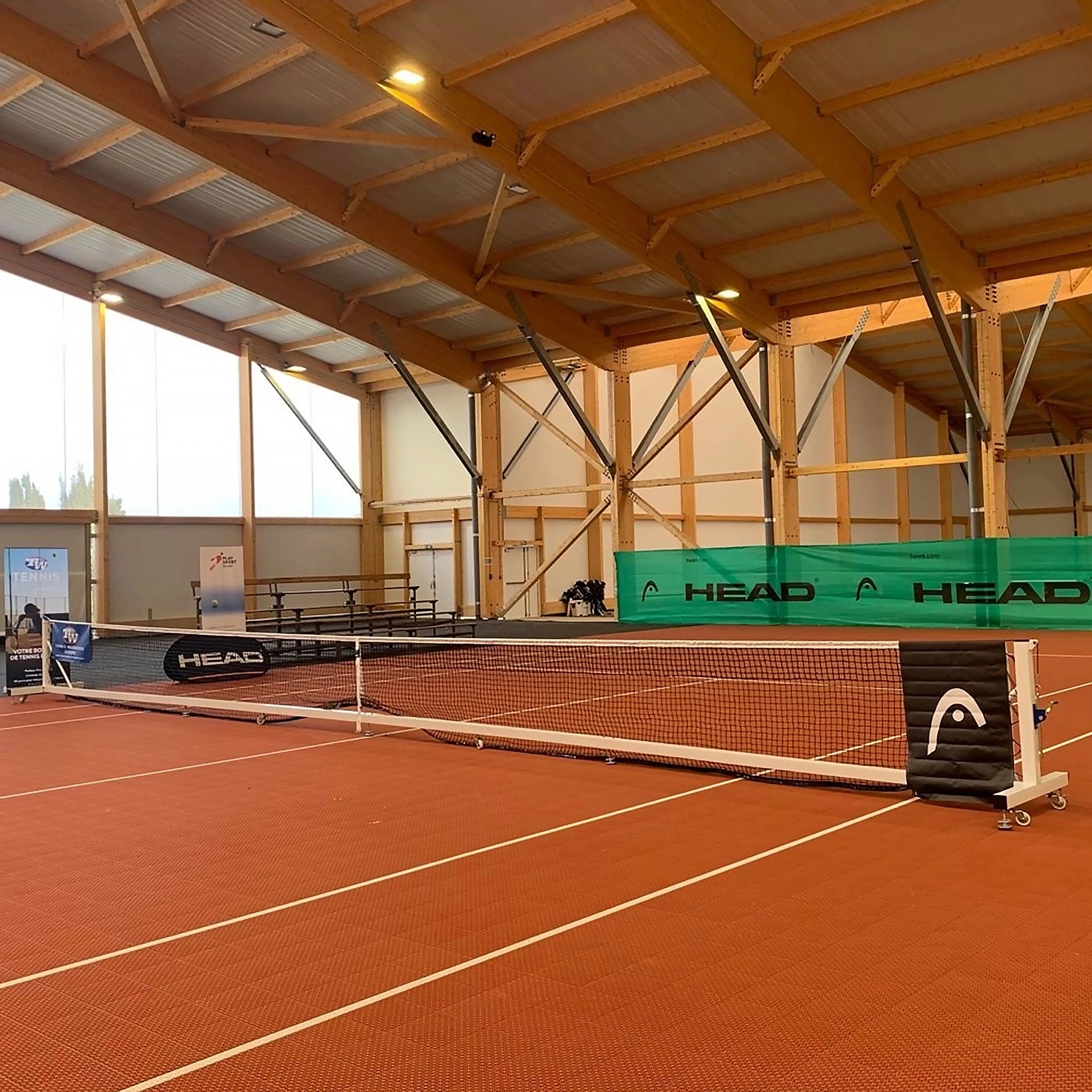 Transportable galvanized steel tennis posts - 80 mm x 80 mm Carrington