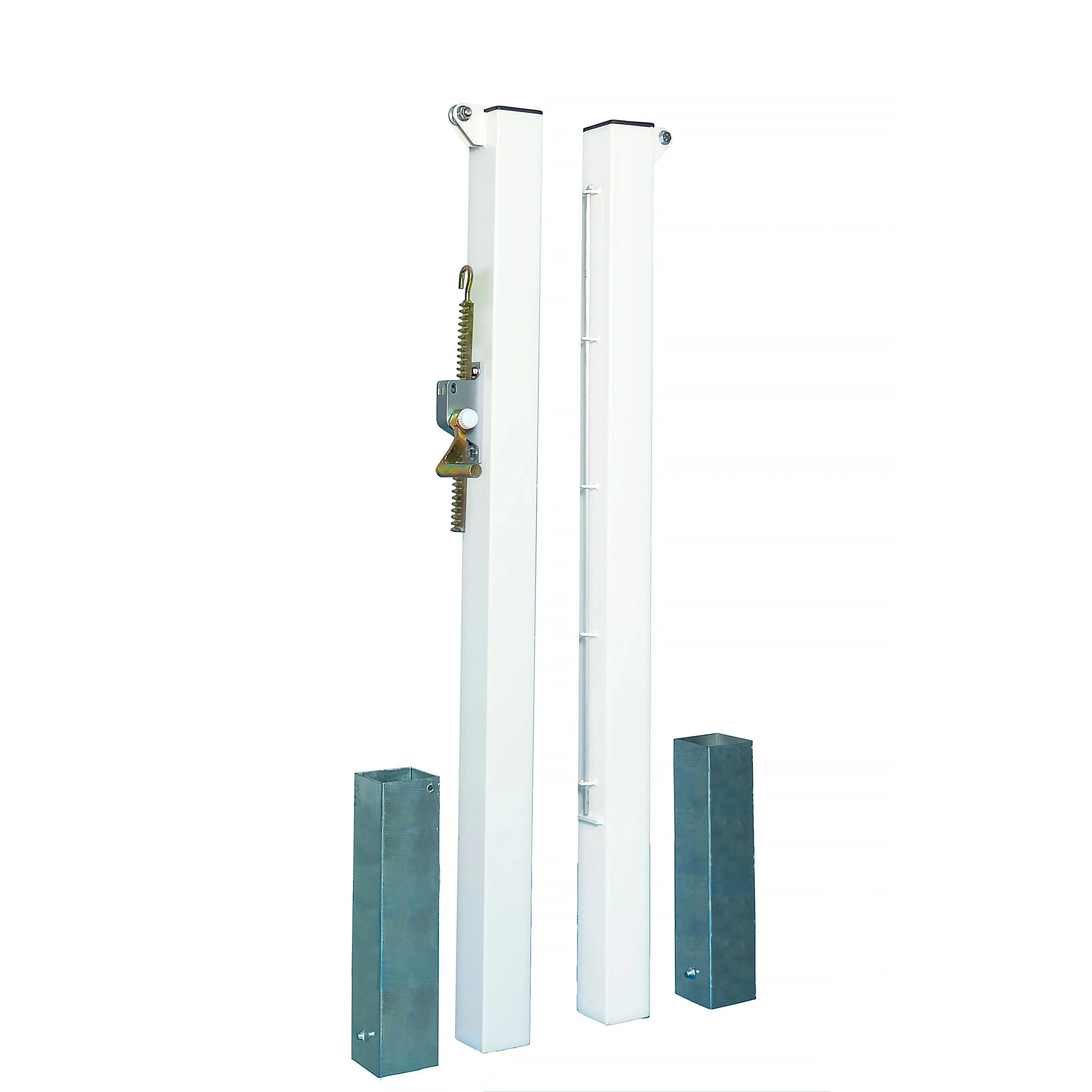 Pair of square tennis posts with steel sheaths - 80mm x 80mm Carrington