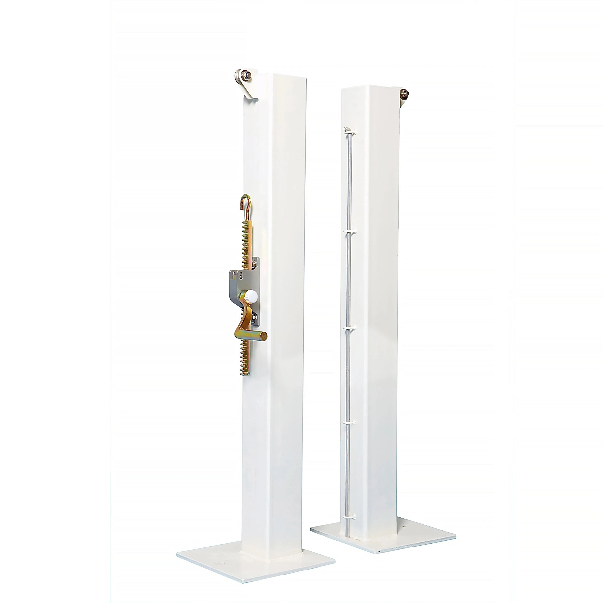 Square tennis posts on base plates - 100mm x 100mm Carrington