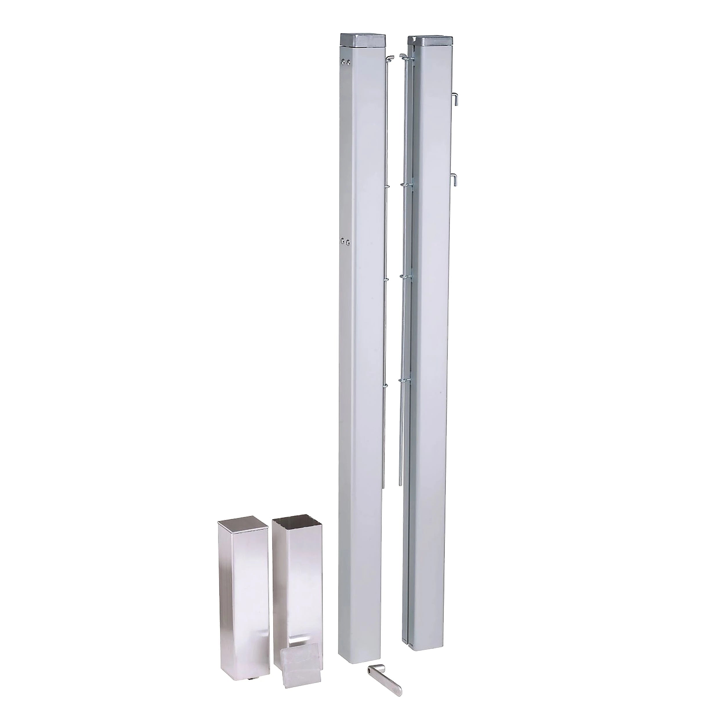 Socketed Square Tennis Posts – 80mm - Aluminium Carrington