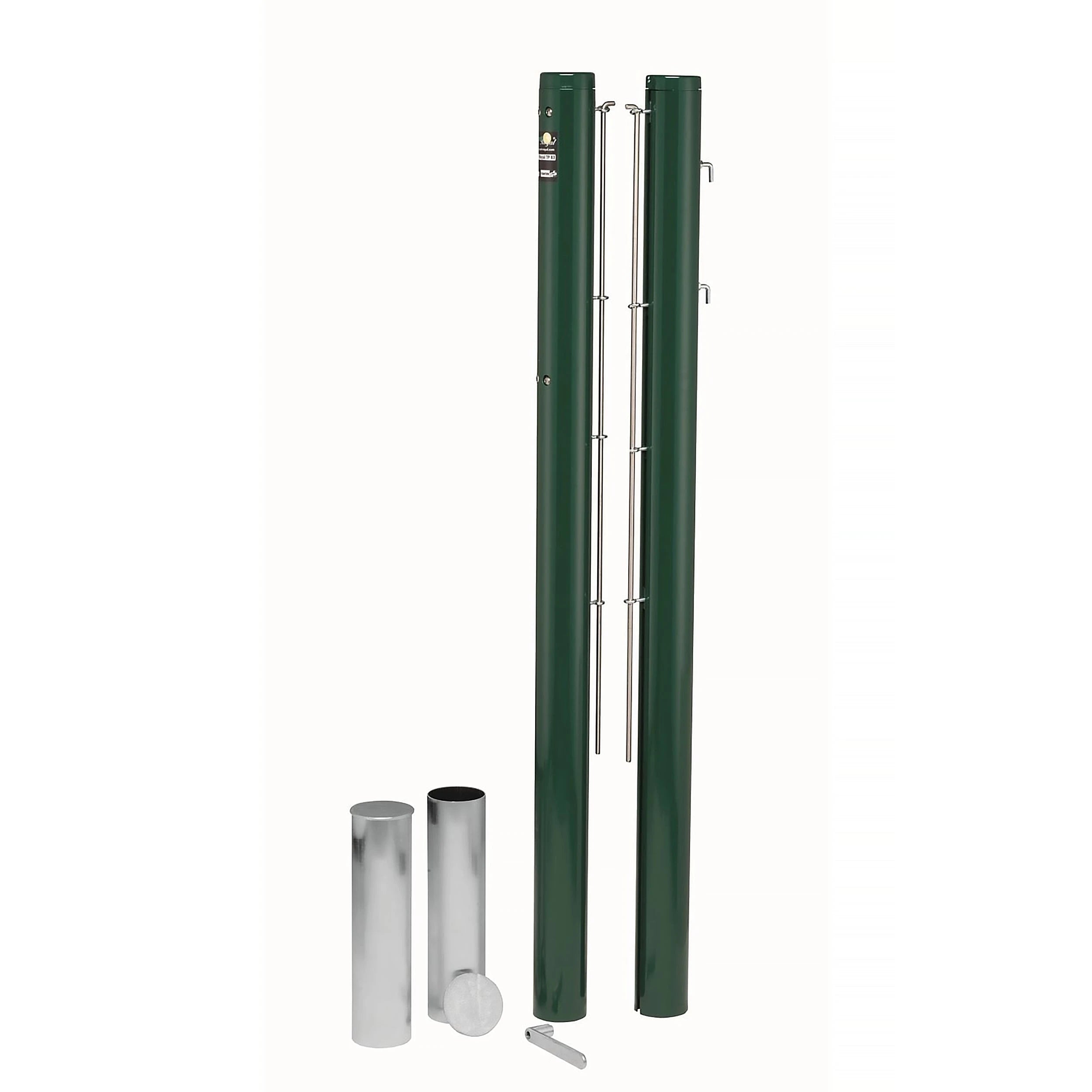 Pair of aluminium round tennis posts - 80mm x 80mm Carrington